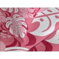 thumbnail image 4 of Ambesonne Luau Quilted Bedspread Set 3 Pcs, Monstera Leaves Blossoms, King Size, Pink White and Ruby, 4 of 5