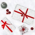 thumbnail image 4 of SwiftPulse Christmas Wrapping paper-White Paper With Sliver Shiney Pattern Perfect for Christmas-4 Roll-30Inch X 10Feet Per Roll, 4 of 15