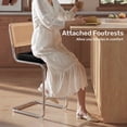 thumbnail image 4 of Daluvenix Natural Rattan Bar Stools Set of 2 with Cane Back, Mid Century Modern Kitchen Counter Height BarStools, Dining Room Upholstery Boho Microvelvet Seat Bar Chairs, 4 of 8