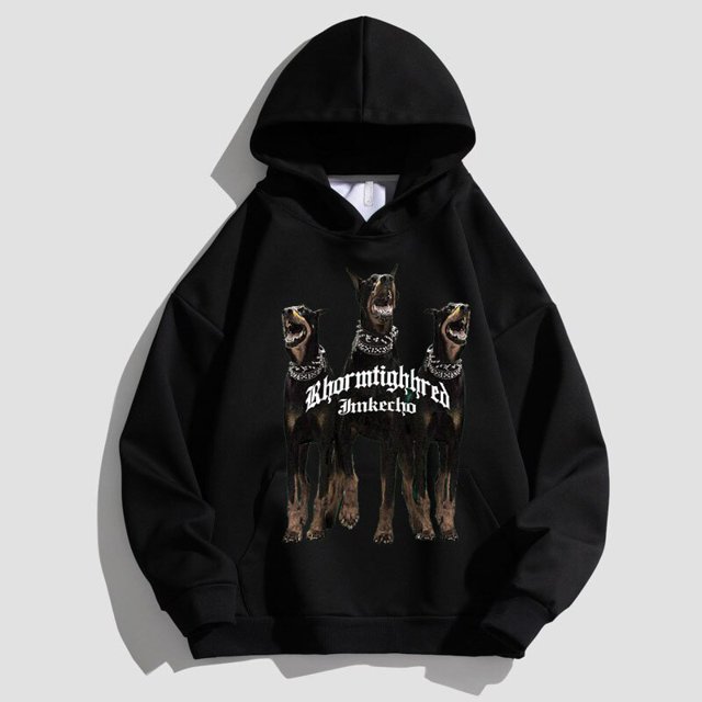 Ropa deportiva con capucha para hombre, Jersey Retro con estampado de Doberman, moda informal, ropa de calle Unisex de gran tamaño, otoño xuanjing unisex