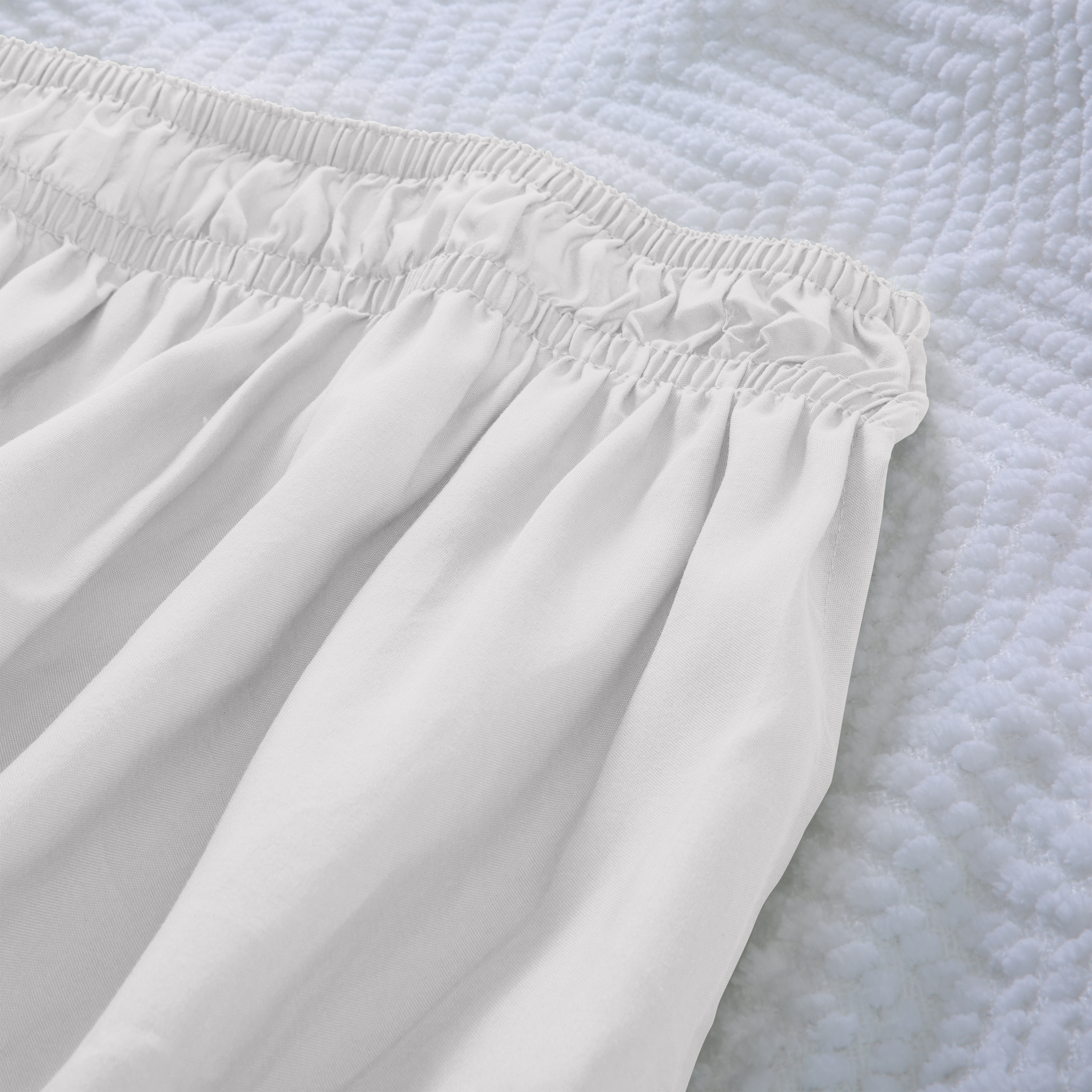 Home Details 18" Drop Wrap Around Bed Ruffle Twin/Full in White (78x54x18)