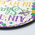 thumbnail image 3 of Mardi Gras No Shame Bead Game Suncatcher Stained Glass Style, UV Printed Glass, Carnival Festival Party Decor, Round, 3 of 9