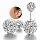 thumbnail image 1 of Pendientes de plata de ley con cristales brillantes y diamantes de imitación de doble cara en la parte delantera y trasera, 1 of 7