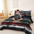 thumbnail image 4 of Manfei Colorful Usa Flag 7-Piece King Bedding,July 4Th Anniversary King Bed in a Bag,Black Reversible, 4 of 7