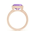 thumbnail image 2 of ANGARA Natural Bezel-Set Solitaire Cushion 3.65 ct Amethyst Ring in 14K Rose Gold for Women (Size-10mm) | February Birthstone, Birthday, Anniversary, Jewelry Gift for Women | Natural Amethyst Ring, 2 of 10