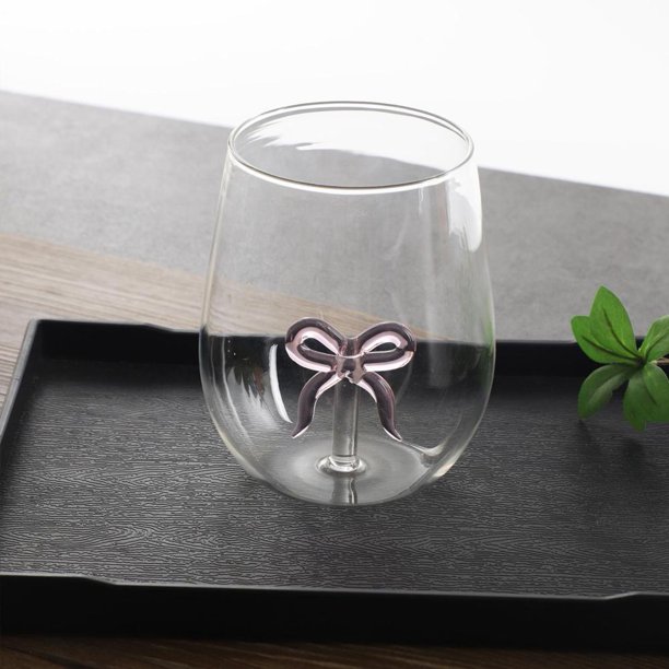 Copas de vino sin tallo, copas de vino navideñas, copas de jugo navideñas, copas de vino 3D con patrones temáticos navideños, copas de vino con brillo de árbol de Navidad para fiestas en el bar en ca
