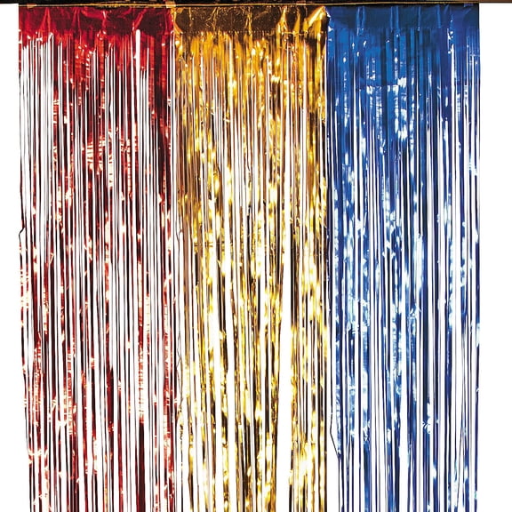 Red, Yellow And Blue Foil Curtain - Party Decor - 1 Piece