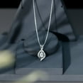 thumbnail image 5 of Rosec Jewels Minimal Teardrop Pendant Necklace with Moissanite for Women - 6X8 mm, 18K White Gold, 5 of 8