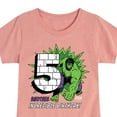 thumbnail image 3 of Marvel Hulk - Incredible Birthday 5 - Toddler And Youth Girls Fitted Short Sleeve Graphic T-Shirt, 3 of 5