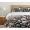 thumbnail image 4 of Ambesonne Floral Duvet Cover Set, Bouquet Composition Flowers, Queen, Blush Pale Grey, 4 of 4