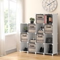 thumbnail image 4 of Sorbus 16-Cube Storage Organizer, Waterproof Cubby Shelf for Closet & Bedroom, White, 4 of 8