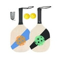 thumbnail image 4 of koolsoo Pickleball Wood Paddle Set 2 Paddles 2 Pickle Balls Beginner Racket for Families C, 4 of 9