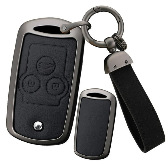 Key Fob Cover Fit for Honda Accord 2008-2012 Flip Folding Remote Metal and Leather Car Key Skin with Keychain Fit for Acura MDX RDX TL TSX ZDX 2008-2013 Car Accessories