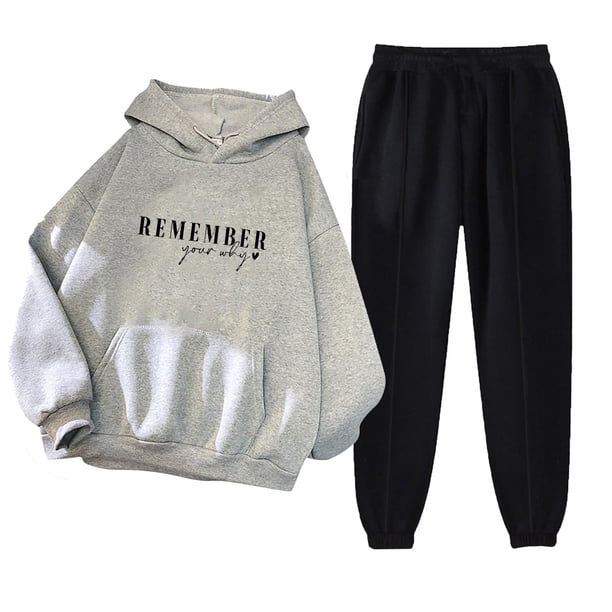 Puntoco Sudadera Con Capucha Para Mujer Sudadera De Manga Larga Con Bolsillo Pantalones De Moda Para Mujer Conjunto De Sudadera Estampada Liquidación Puntoco Puntoco-315