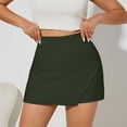 thumbnail image 5 of Only Moment 2026 Active Skirts for Women Polyurethane Fiber Solid High Waisted Golf Skort Stretchy Athletic Skirts for Running Workout Gym Plus Size Skorts for Curvy Wowomen Green,S, 5 of 7