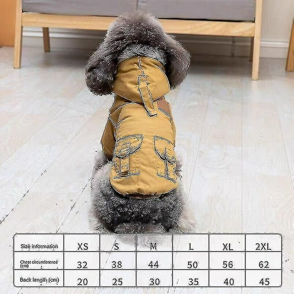 Vêtements pour Chien Hiver Chiot Animal Manteau Veste pour Petit Moyen Chiens Épaissie Chaude Chandail à Capuchon Veste Chihuahua Yorkies Vêtements pour Animaux