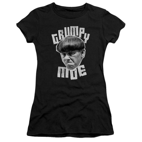 Three Stooges Grumpy Moe S/S Junior Women's T-Shirt Sheer Black