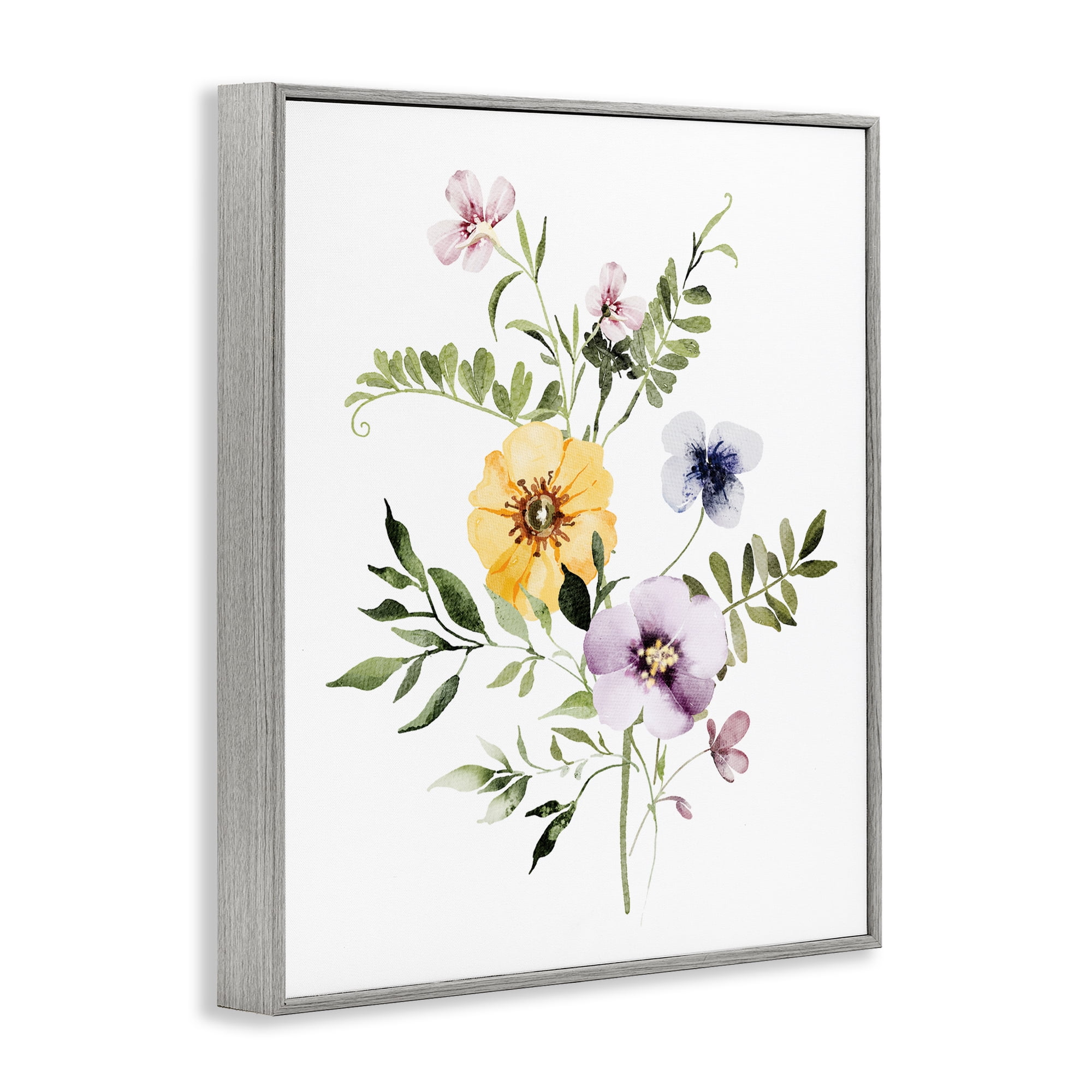 Garden Herbs Blooming Gray Framed Giclee Art, design by Lettered and Lined