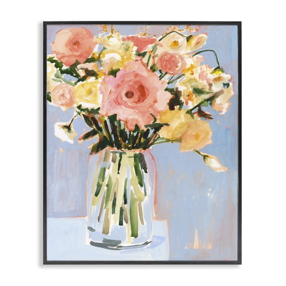 Stupell Industries Cottage Pink Florals Undone Arrangement Black Framed Giclee Art, 11 x 14, by Victoria Borges