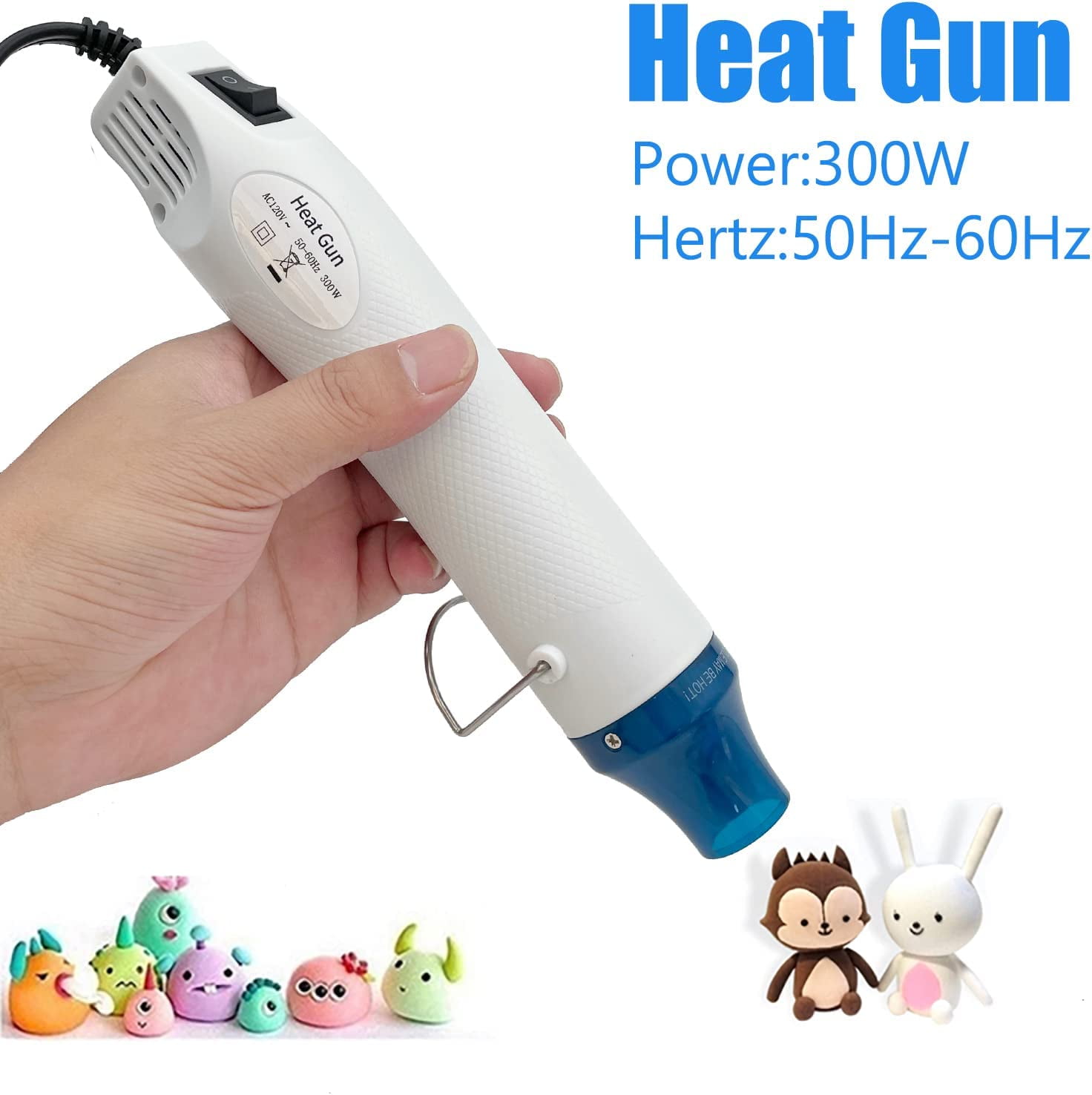 Huepar Tools Mini Heat Gun for Crafts, 446°F/752°F Dual Temp Hot Air Gun  Tool for Shrink Wrapping, Embossing, Candle Making, DIY, Including 164PCS  Heat Shrink Tubes, 2 Silicon Brushes and 2 Nozzles 