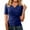 Blue, variant on Womens Tops Dressy Short Sleeve V Neck Blouse Summer Spring Vacation Clothes, M