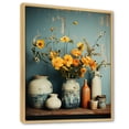 thumbnail image 2 of Designart "Reverie of Retro Pottery with Yellow Florals" Geometric Framed Wall Art - Bohemian Yellow Boho Pottery Entryway Framed Wall Art, 2 of 6