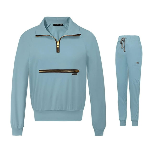 Conjunto de uniforme médico Yuyangstore para hombre y mujer L azul claro Uniformes de trabajo
