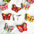 thumbnail image 4 of HEVIRGO 50 Pcs 2 Holes Colorful Butterfly Shape Wooden Buttons Clothes Sewing DIY Decor, 4 of 7