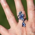 thumbnail image 3 of SmartBy Adjustable Ring Elegant Open-end Design Three Blue Butterflies Ring Jewelry for Party, 3 of 7