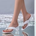 thumbnail image 2 of CAICJ98 Wedge Sandals for Women Ladies Fashion Solid Color Lace Thong Flat Casual Roman Sandals,White, 2 of 5