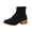 Black, variant on Low Chunky Heel Ankle Boots Country Concert Outfits, Textured Knit Sock Booties Music Festival Wear, Comfortable Shoes Holiday Street Strolling, Flexible Footwear Casual Wearing, Yellow 5.5