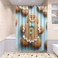 thumbnail image 5 of Cute Gingerbread Man Bathroom Accessory Curtain Sets Bath Curtain Anti-Slip Mats and Toilet Pad 66x72in, 5 of 8