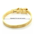 thumbnail image 2 of EOEMY Fashion Stainless Steel Belt Buckle Design Cuff Bangle Bracelet For Women Men-Gold, 2 of 2