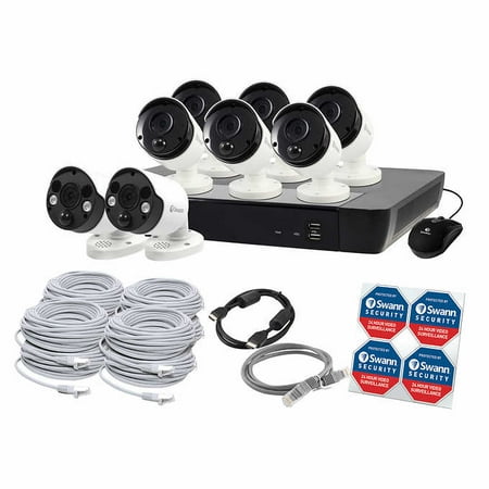 Swann 16-Channel 4K Ultra HD NVR Security System with 3TB HDD, 6 4K Bullet IP Cameras and 2 4K Bullet IP Cameras Surveillance
