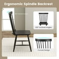 thumbnail image 5 of Costway Windsor Dining Chairs Set of 2 Armless Spindle Back Solid Rubber Wood Black, 5 of 9