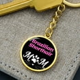 thumbnail image 6 of Brazilian Shorthair Cat Mom Keychain Stainless Steel or 18k Gold Circle Pendant, 6 of 16