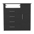 thumbnail image 2 of Dtwnek 4 Drawer Dresser Cabinet with Single Door Cabinet and 1 Open Shelf, Black, 2 of 7