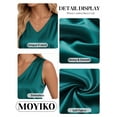 thumbnail image 4 of MOYIKO Tank Tops for Women Silk Satin V Neck Trendy Sleeveless Tops Dressy Casual Flowy Summer Shirts Loose Fit, 4 of 7