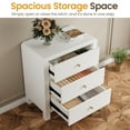 thumbnail image 5 of Heynemo 3 Drawer Dresser Set of 2, Large Nightstand with Rounded Table Corners, for Bedroom, Living Room, Entryway, White, 5 of 9