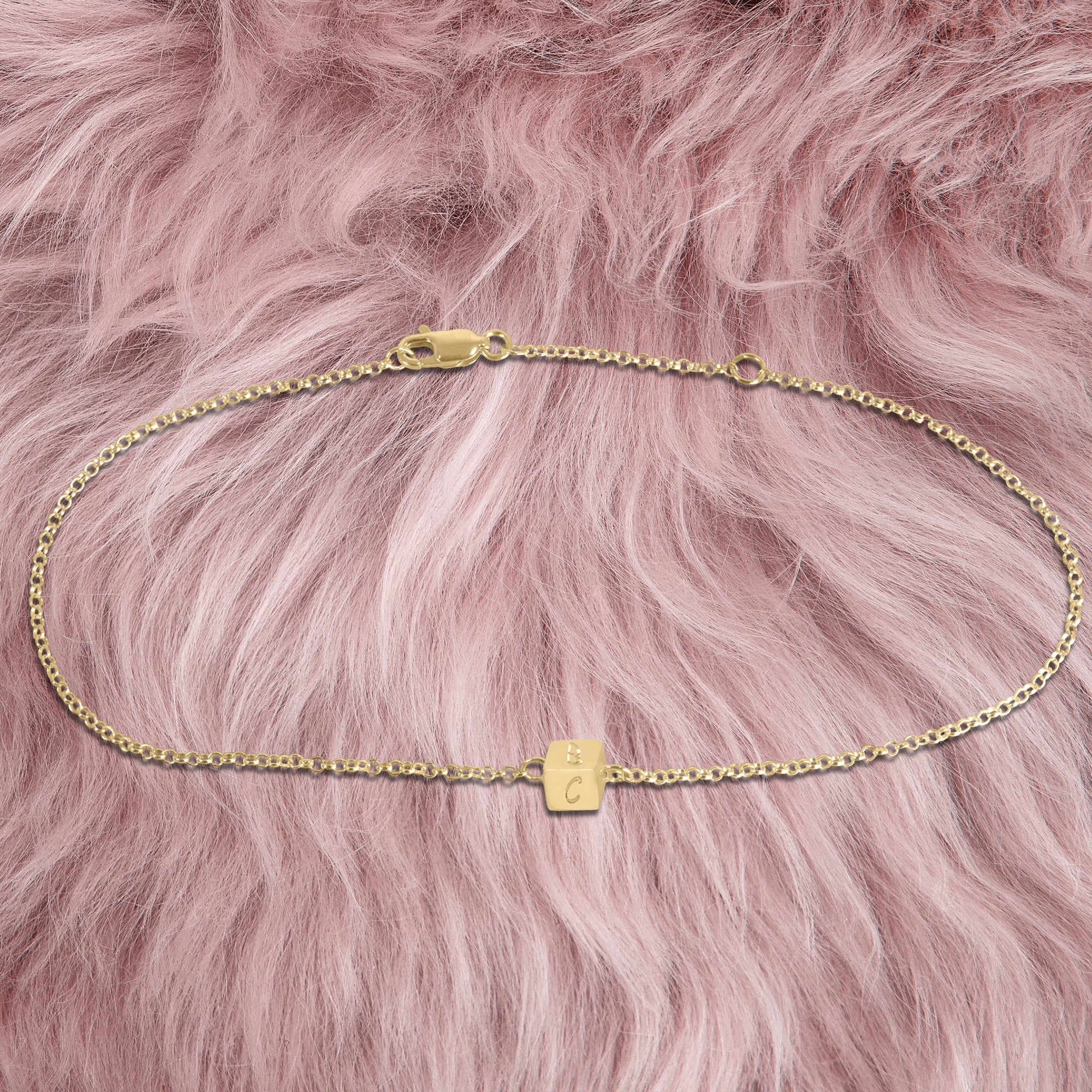 Personalized Mini Cube Anklet