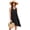 Black, variant on Fiophy Women's 100% Linen Sleeveless V Neck Halter High Low Midi Dresses with Pockets Summer Casual Beach Flowy Dresses, Black, L