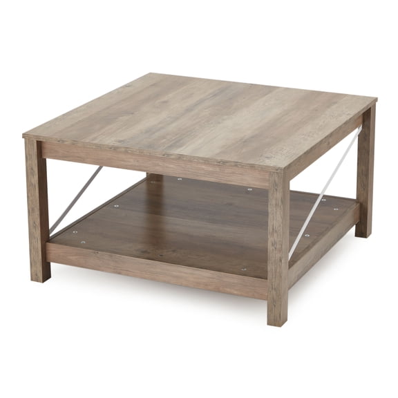 JOMEED 31.5" Square Coffee Table Modern Living Room Accent Furniture, Beige