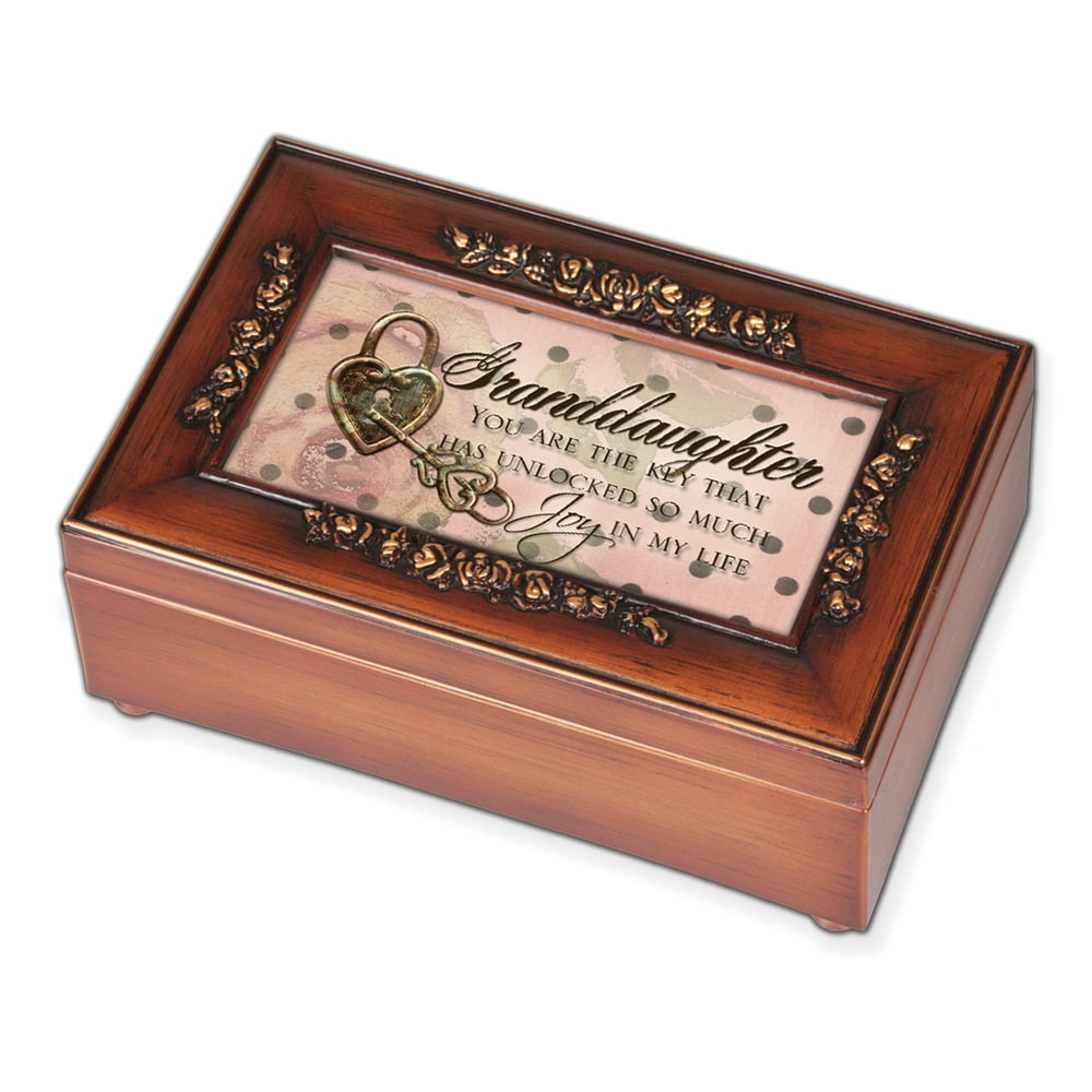 Woodgrain Petite Rose Granddaughter Music Box GM11617