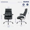 thumbnail image 3 of Nouhaus Big and Tall Desk Office Chair with Lumbar Support, High Back PU Leather Ergonomic Office Chair, Executive Desk Chair Computer Chairs with Adjustable Flip-up Armrests (Posture Lite,Black), 3 of 15