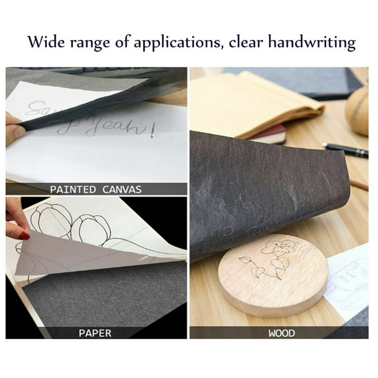 School Supplies Deals！50 Sheets Carbon Paper Black Graphite Paper Transfer  Tracing Paper,Graphite Paper for Tracing Drawing Patterns on Wood Projects  Canvas Fabric Artist Lettering 