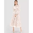 thumbnail image 2 of New Autumn/Winter Fashionable Chiffon Printed Ruffled Long-Sleeved Evening Dress, 2 of 6