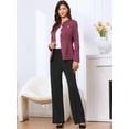thumbnail image 4 of DARING DIVA Women's Collarless Long Sleeve Business Jacket Office Suit XS Purple, 4 of 6