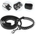 thumbnail image 1 of OULII 1 Ensemble Collier Ras du Cou pour Chiens Noir Style Punk pour Propriétaires de Chiens 51X2.5X2CM, 1 of 8
