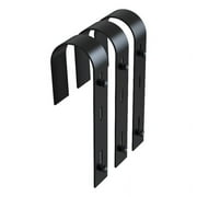 Mayne Inc. J-Hook Design Handrail Bracket - Black - Powder Coated Steel - 3-Pack (3835)