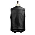 thumbnail image 6 of Leather Vest Men Motorcycle, 4 Button With Zipper Pockets Cowboy Jackets Western Riding Club Adult Cut Off Moto Bike Vests Black Xxl, 6 of 7